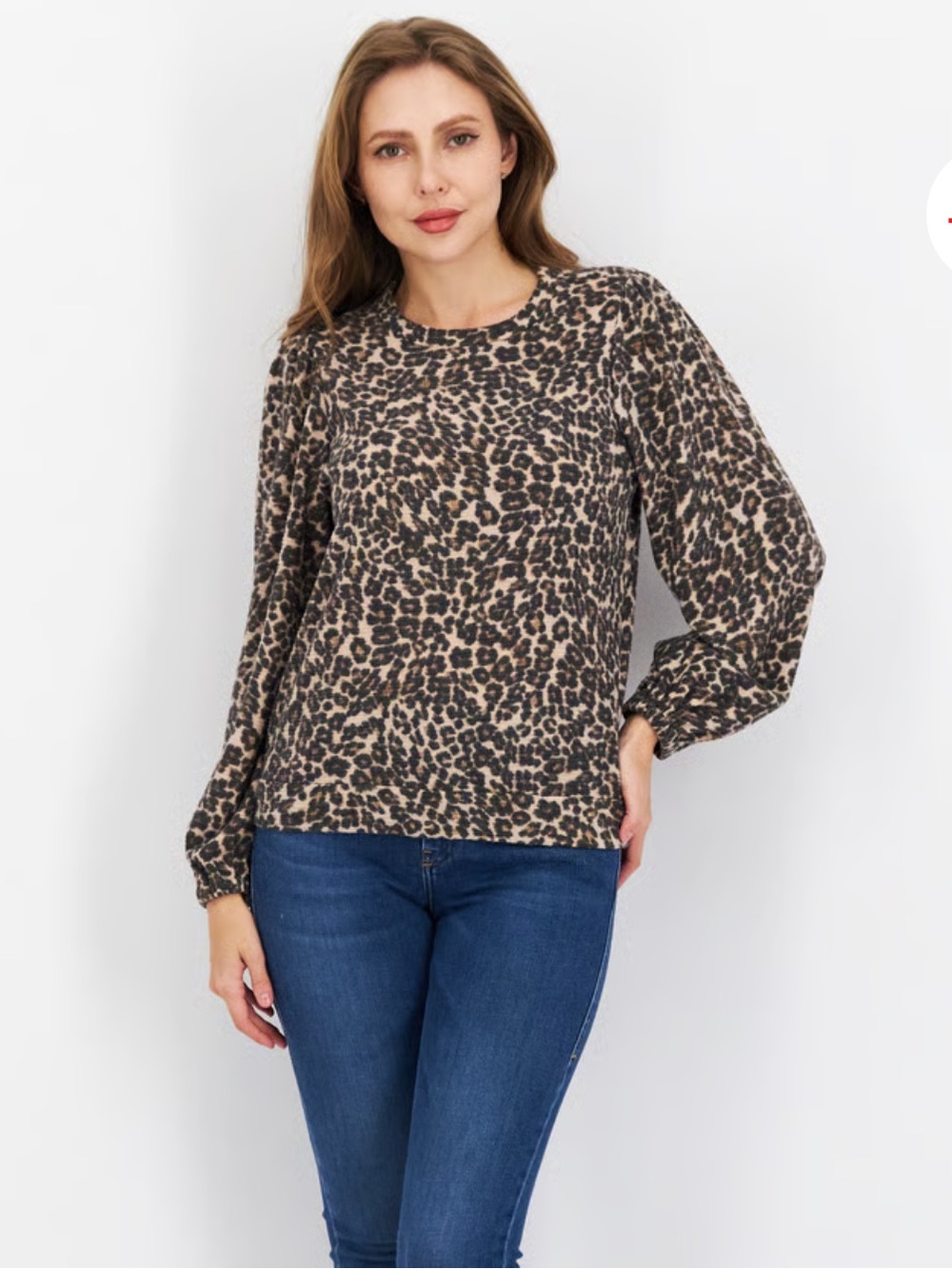 Riley & Rae Cheetah Leopard Waffle Knit Pullover Top XS NWT Cozy Soft MobWife